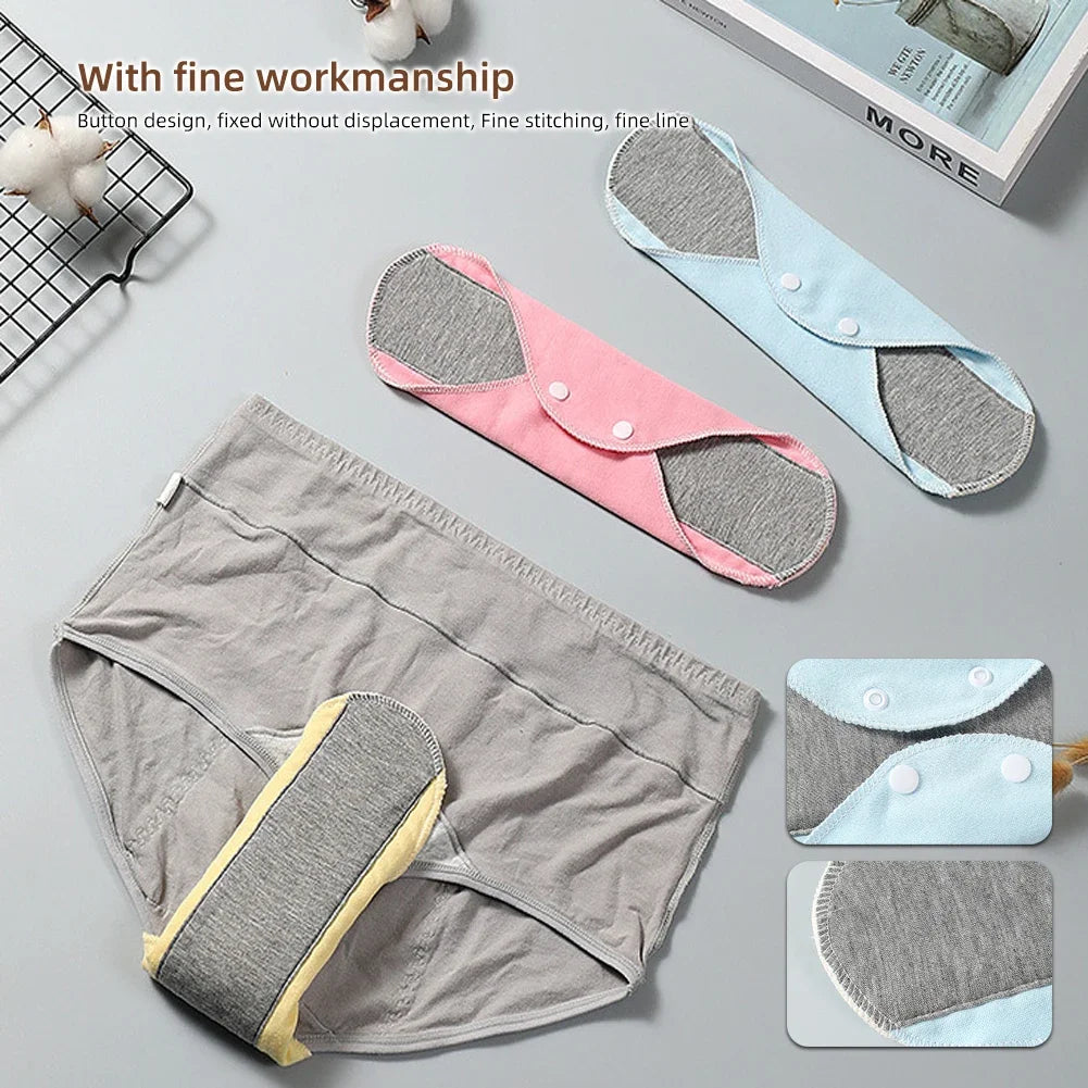 Reusable Adult Diaper Menstrual Cloth Sanitary Non-slip Soft Pads Napkin Washable Panty Liners Feminine Hygiene Pad period