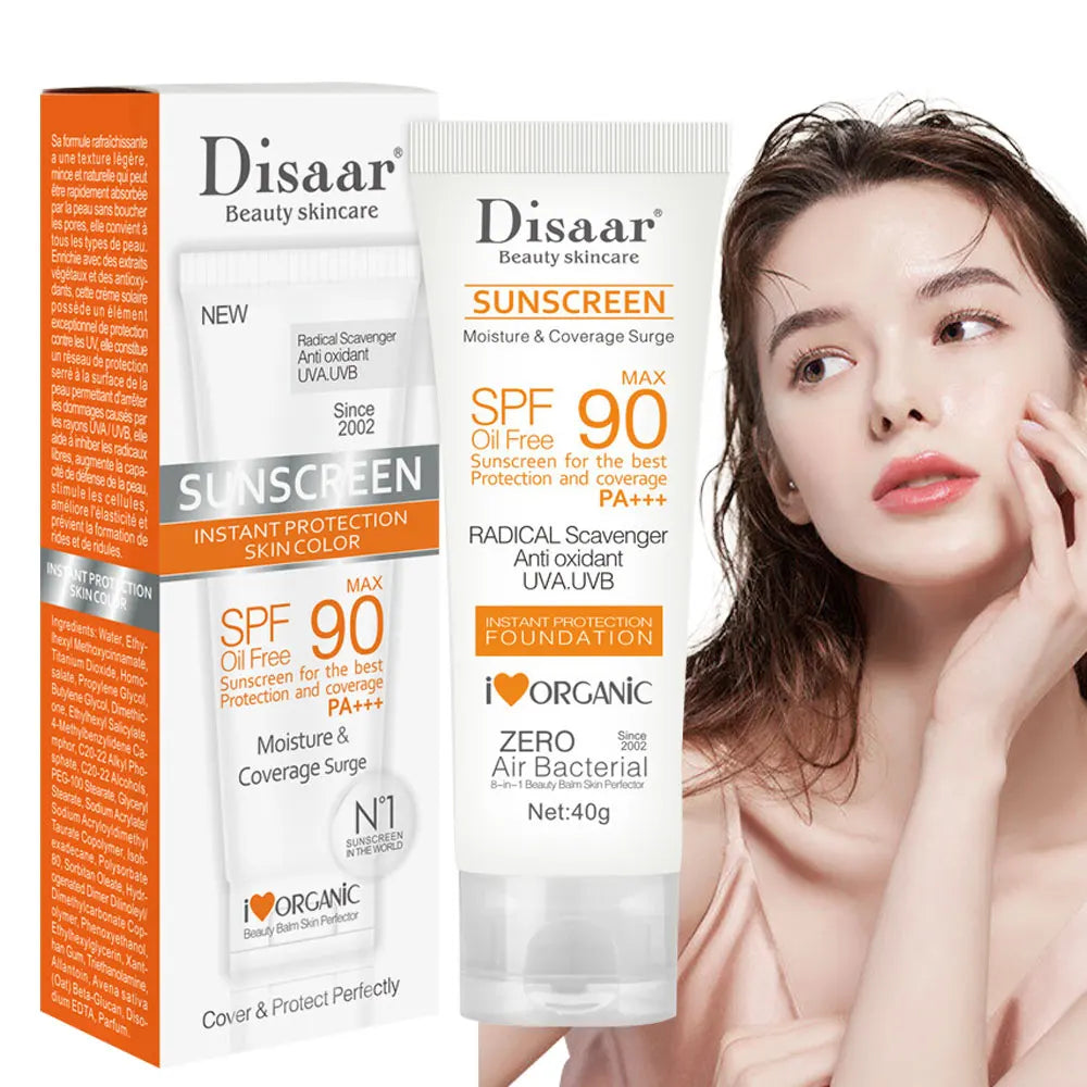 Disaar SPF 90 Face Sunscreen Whitening Sunblock Skin Protective Cream Anti-Aging Oil-control Moisturizing 40g Sun Cream